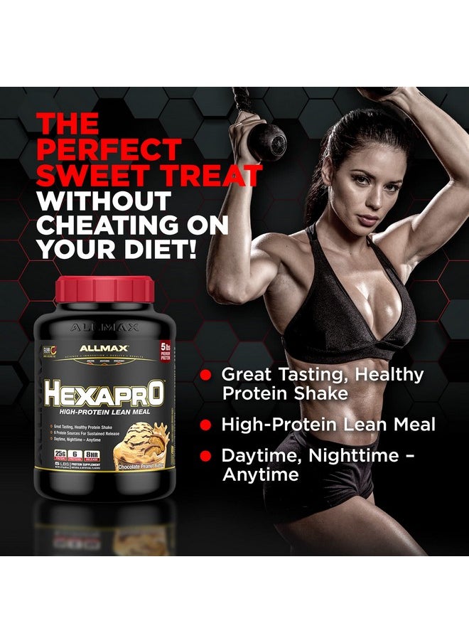 AllMax Nutrition - ALLMAX HEXAPRO, Chocolate - 2 lb - 25 Grams of Protein Per Serving - 8-Hour Sustained Release - Zero Sugar - 21 Servings - Image 1