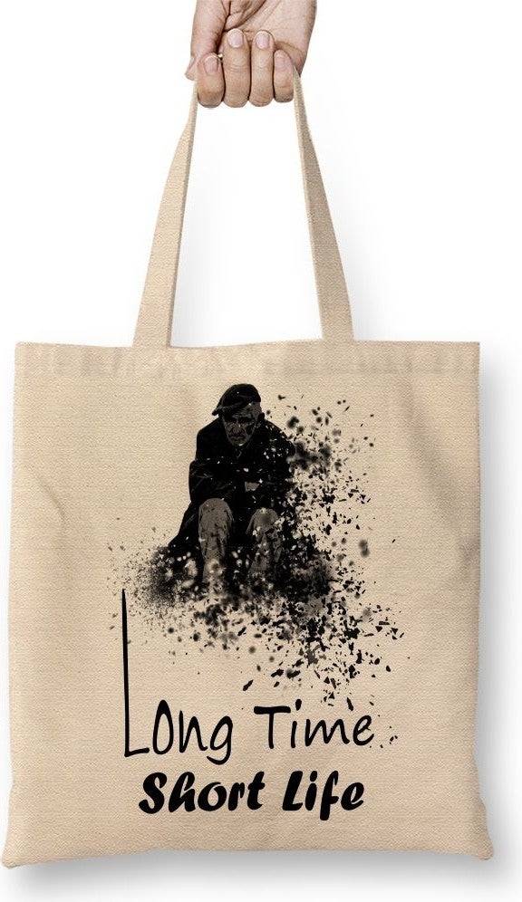 Baskı Dükkanı Print Shop Tempo Longo Vida Curta Cloth Bag Long Handle 