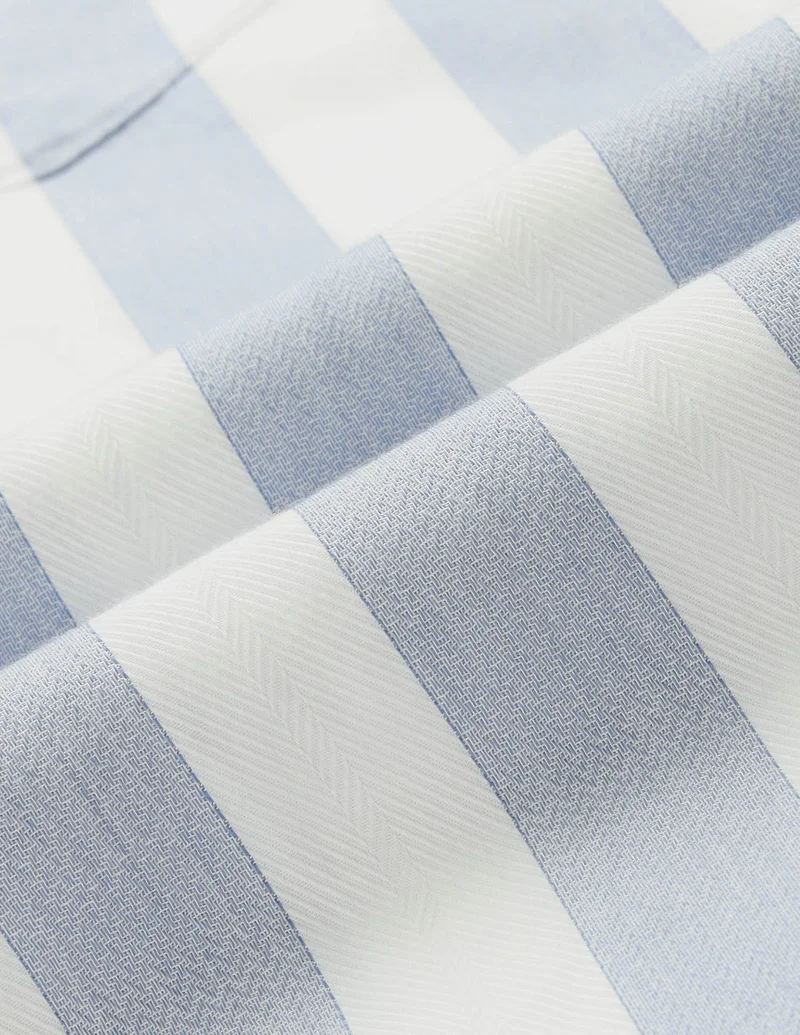 Arrow Medium Blue Manhattan Slim Fit Vertical Striped Shirt for Men | Best Price UAE