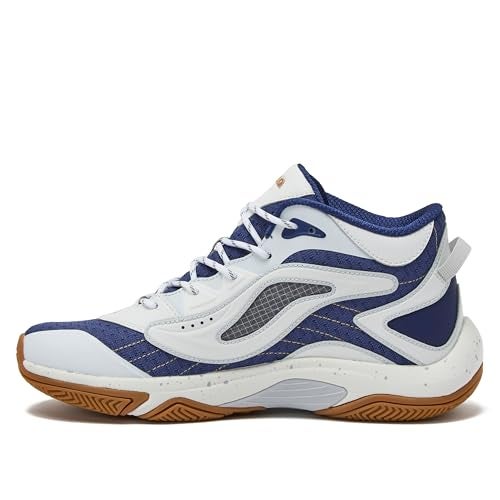 SHAQ Speed Demon 2.0 High Top Basketball Shoes for Men, Indoor or Outdoor Court Basketball Mens Sneakers - Black or White and Blue Size 8 to 13 - White/Dark Blue, 10 Medium - Image 3
