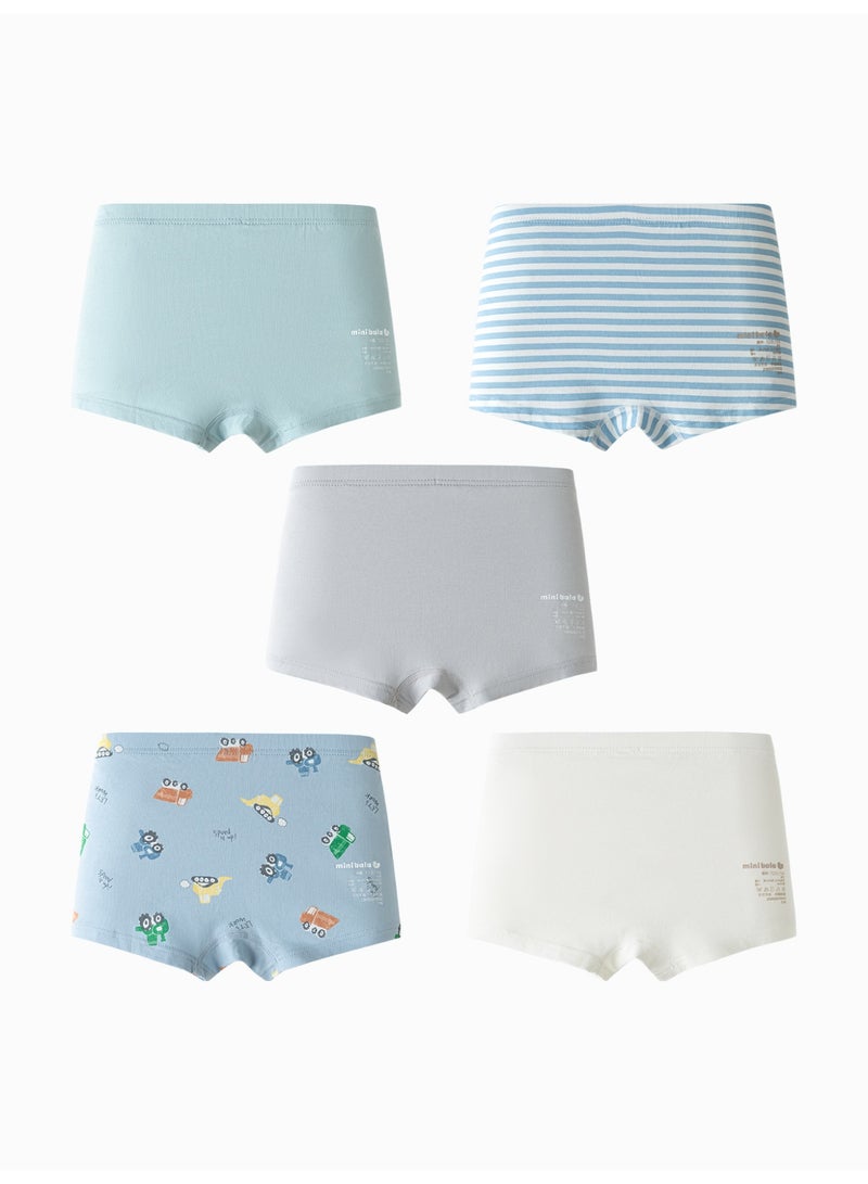 mini bala mini bala Boys' Soft Boxer Briefs, Breathable and Comfortable, No Binding, 5-Pack  - Image 2