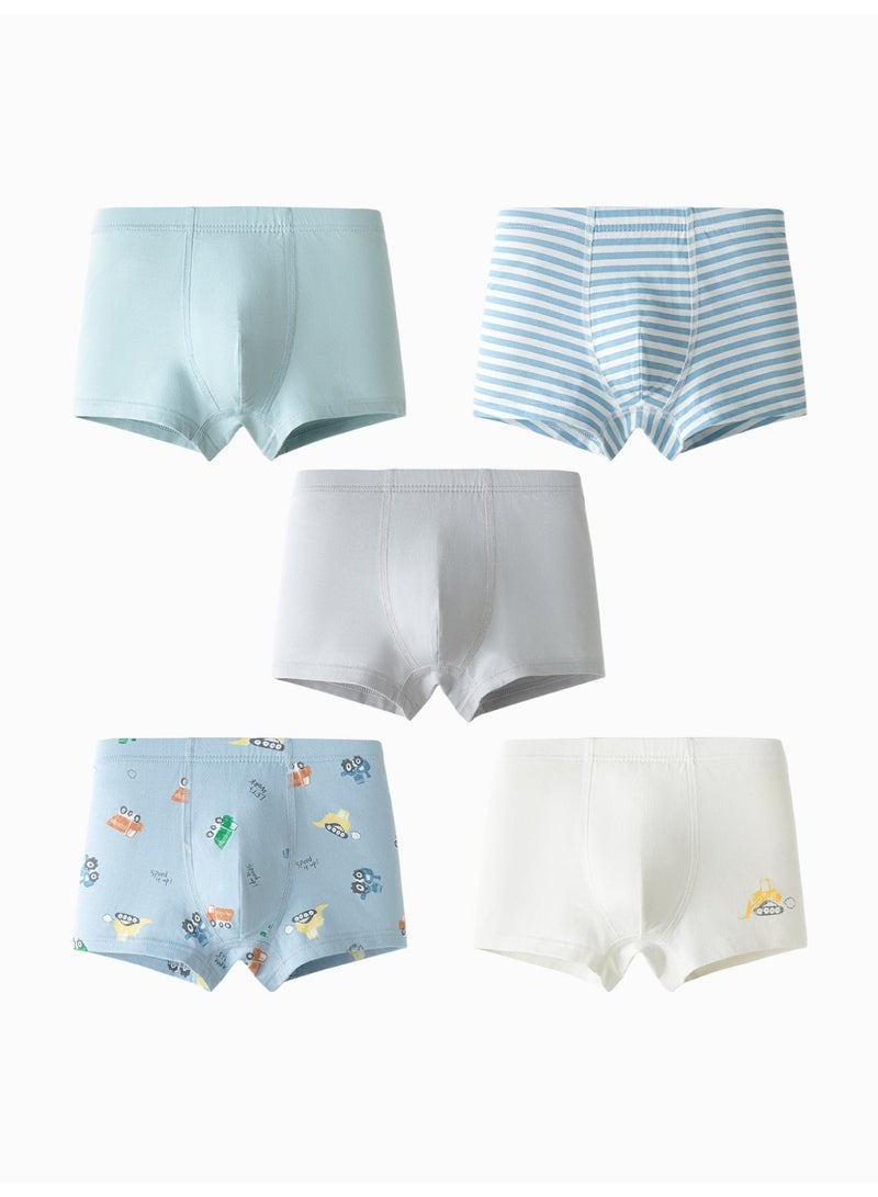 mini bala mini bala Boys' Soft Boxer Briefs, Breathable and Comfortable, No Binding, 5-Pack  - Image 1