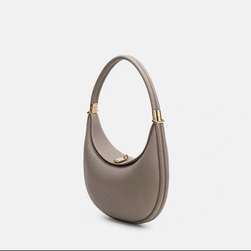 Song Single Shoulder Genuine Leather Underarm Crescent Bag - Image 3