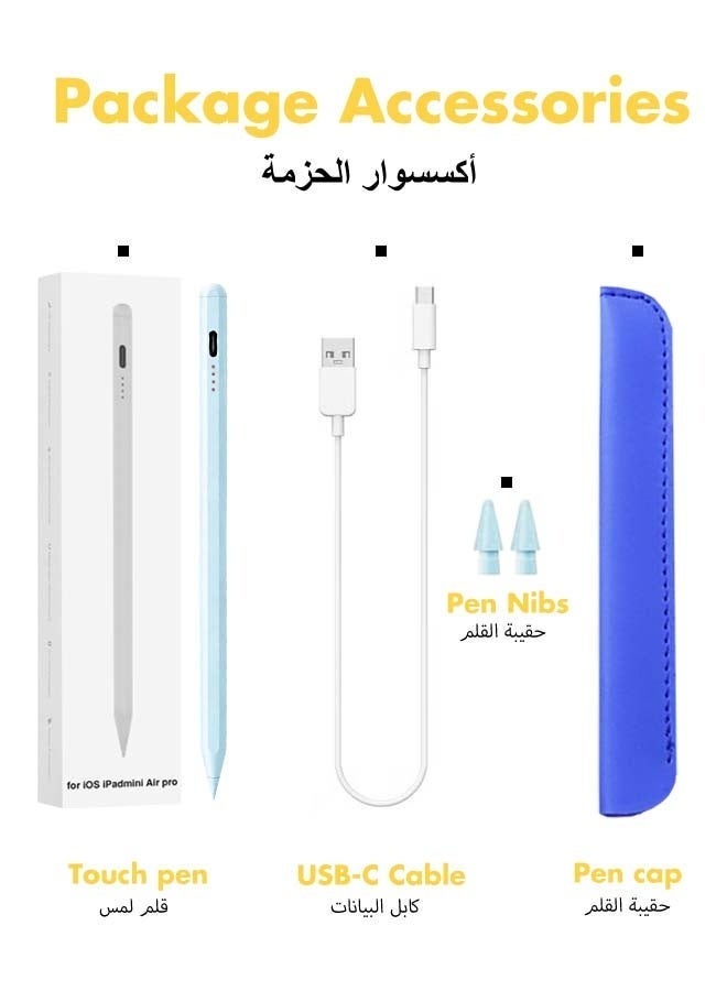 تشورود قلم ستيلاس لآيباد الجيلين التاسع والعاشر، قلم آبل بيسكل سريع الشحن، قلم آيباد للآيباد 2018-2025، قلم آيباد للآيباد برو 11/12.9 جيل 3/4/5، آيباد ميني 5/6، آيباد 6/7/8، آيباد إير 3/4/5 (الأزرق) - Image 2