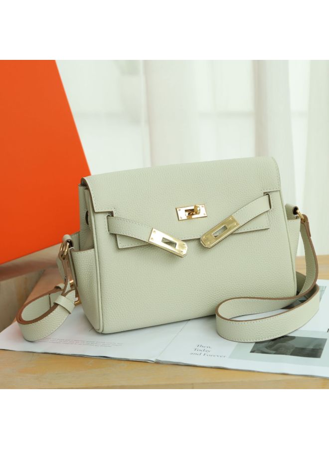 Jinlida Kelly Bag Genuine Leather Women's Bag Large Capacity First Layer Togo Cowhide Bag Retro Messenger Bag - Image 1