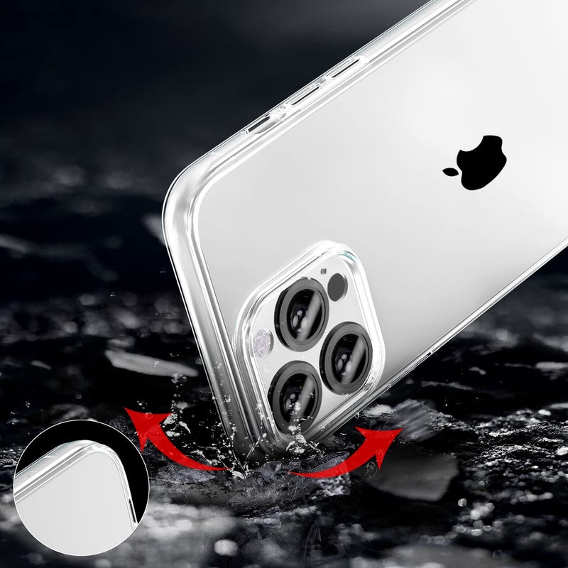 TENOC Phone Case Compatible with iPhone 12 Pro Max, Clear Case Shockproof Protective Bumper Slim Cover for 6.7 Inch - Image 3