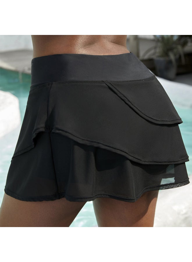 إسكدنيا سراويل سباحة صيفية كبيرة الحجم من Shiying أوروبية وأمريكية للسيدات ربيع حار محافظ تنورة سباحة سراويل تنورة الشاطئ بقعة بالجملة-اللون: أبيض- - Image 4