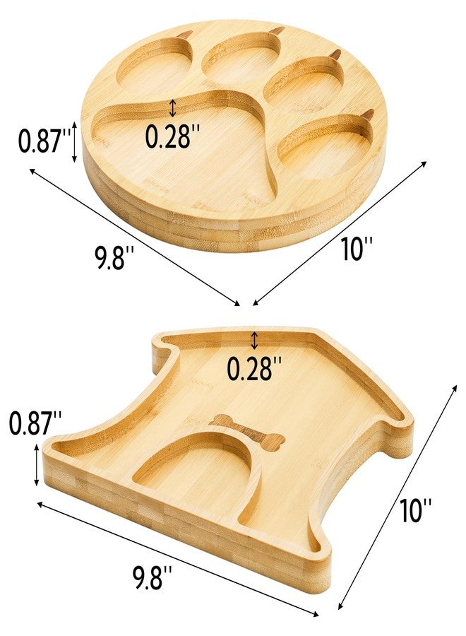 Nagpew 2 Pieces Dog Charcuterie Board, Cute Shaped Bamboo Serving Tray, Divided Dog Patrol Birthday Party Plate Candy Bowl for Housewarming, Party, New Year - Image 2