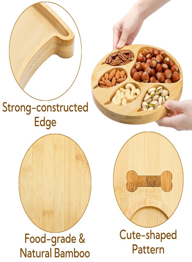Nagpew 2 Pieces Dog Charcuterie Board, Cute Shaped Bamboo Serving Tray, Divided Dog Patrol Birthday Party Plate Candy Bowl for Housewarming, Party, New Year - Image 4