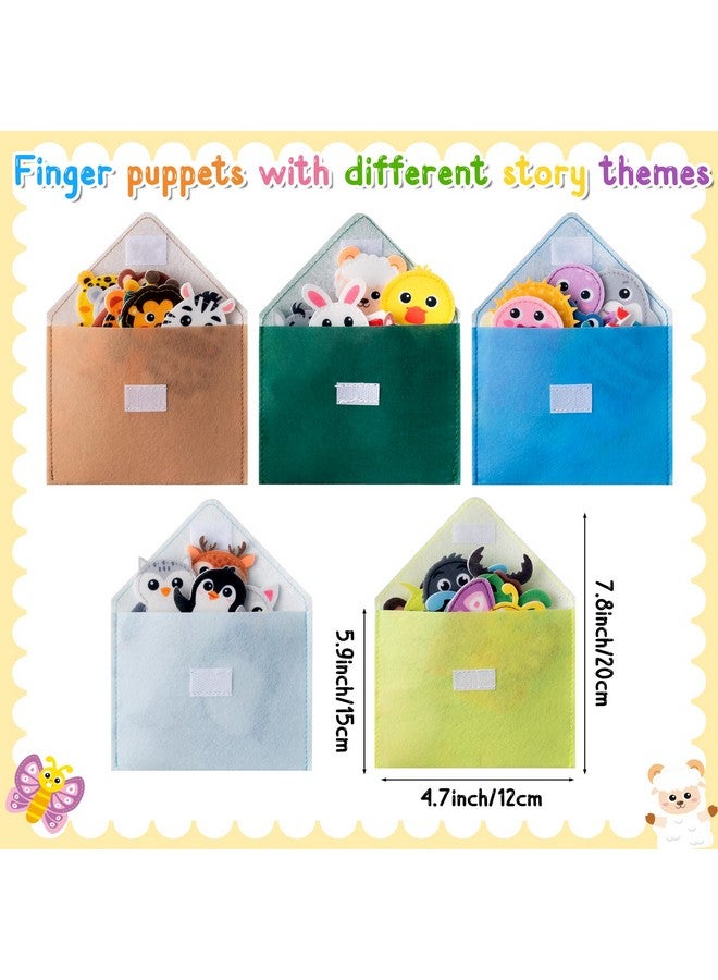 WATINC مجموعة دمى أصابع من فلت WATINC مكونة من 5 - دمى تعليمية لألعاب السرد القصصي مع الأرقام، ألعاب فلت تعليمية للسرد القصصي جوائز صفية هدايا حفلات للأطفال (حيوانات) - Image 2