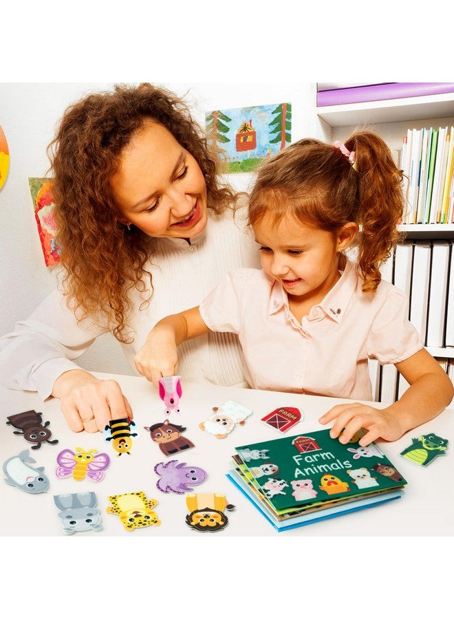 WATINC مجموعة دمى أصابع من فلت WATINC مكونة من 5 - دمى تعليمية لألعاب السرد القصصي مع الأرقام، ألعاب فلت تعليمية للسرد القصصي جوائز صفية هدايا حفلات للأطفال (حيوانات) - Image 5