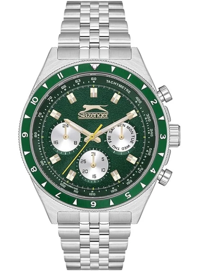 Slazenger SLAZENGER Men's Watch, Multi Function Display and Metal Strap - SL.9.2248.2.06, Silver