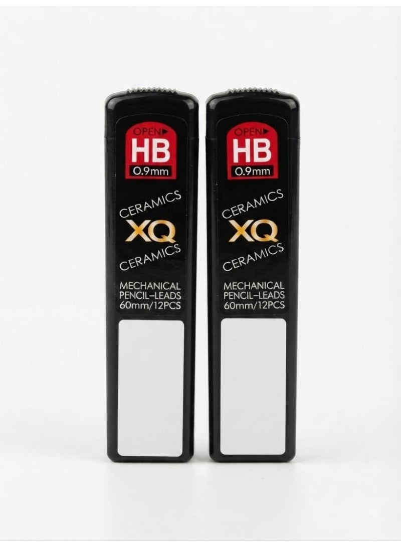 DONG-A XQ Ceramics Mechanical Pencil Leads, HB 0.9mm, Pack of 2 (24 Leads)