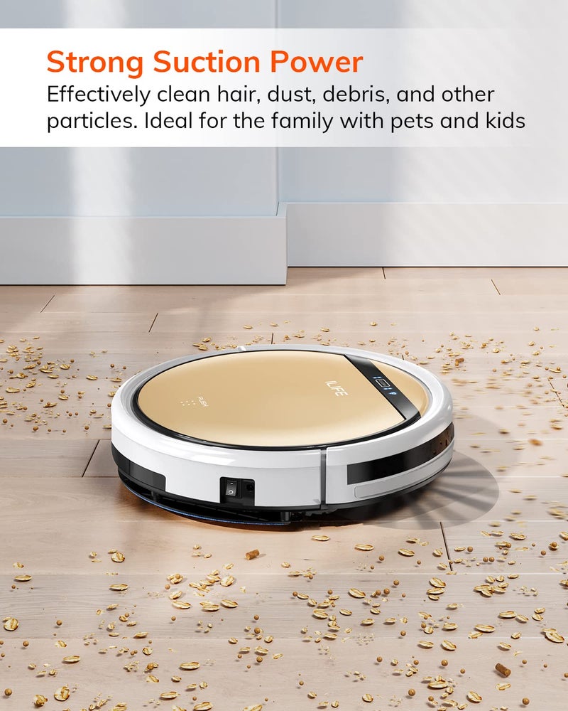 ILIFE V5s Plus Robot Vacuum and Mop Combo with Wi-Fi/App/Alexa, Automatic Self-Charging Robotic Vacuum Cleaner, Slim and Quiet, Cleans Hard Floors Carpets and Pet Hair (V5s Pro Upgrade Version) - Image 2