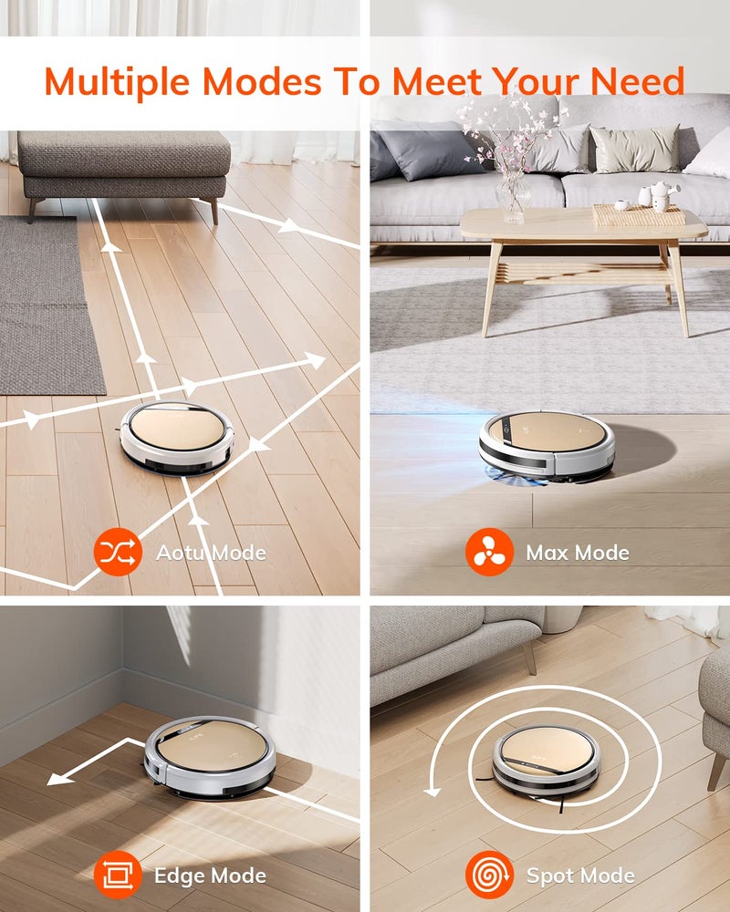 ILIFE V5s Plus Robot Vacuum and Mop Combo with Wi-Fi/App/Alexa, Automatic Self-Charging Robotic Vacuum Cleaner, Slim and Quiet, Cleans Hard Floors Carpets and Pet Hair (V5s Pro Upgrade Version) - Image 4