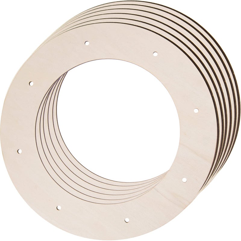 6 Pcs Wooden Wreath Frames for Crafts Unfinished Wooden Craft Floral Hoop Rings DIY Christmas Garland Wood Hanging Decorations for DIY Christmas Wedding Holiday Wreath Wall Home Craft Decor12 Inch