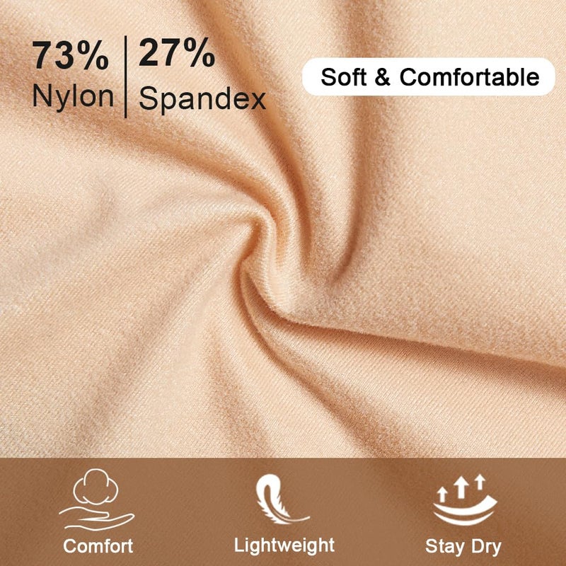 Battewa Leakproof Underwear for Women Low-Waist Bikini Light Incontinence Leak Protection, 20ml Absorbency Washable Reusable High-Cut Hipster Briefs 3Pack (Beige, Large) - Image 5