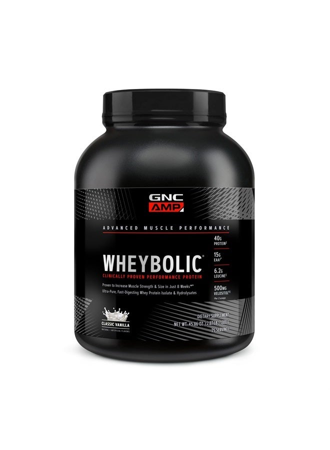 GNC AMP Wheybolic Protein Powder | Targeted Muscle Building and Workout Support Formula | Pure Whey Protein Powder Isolate with BCAA | Gluten Free | Classic Vanilla | 25 Servings  - Image 1