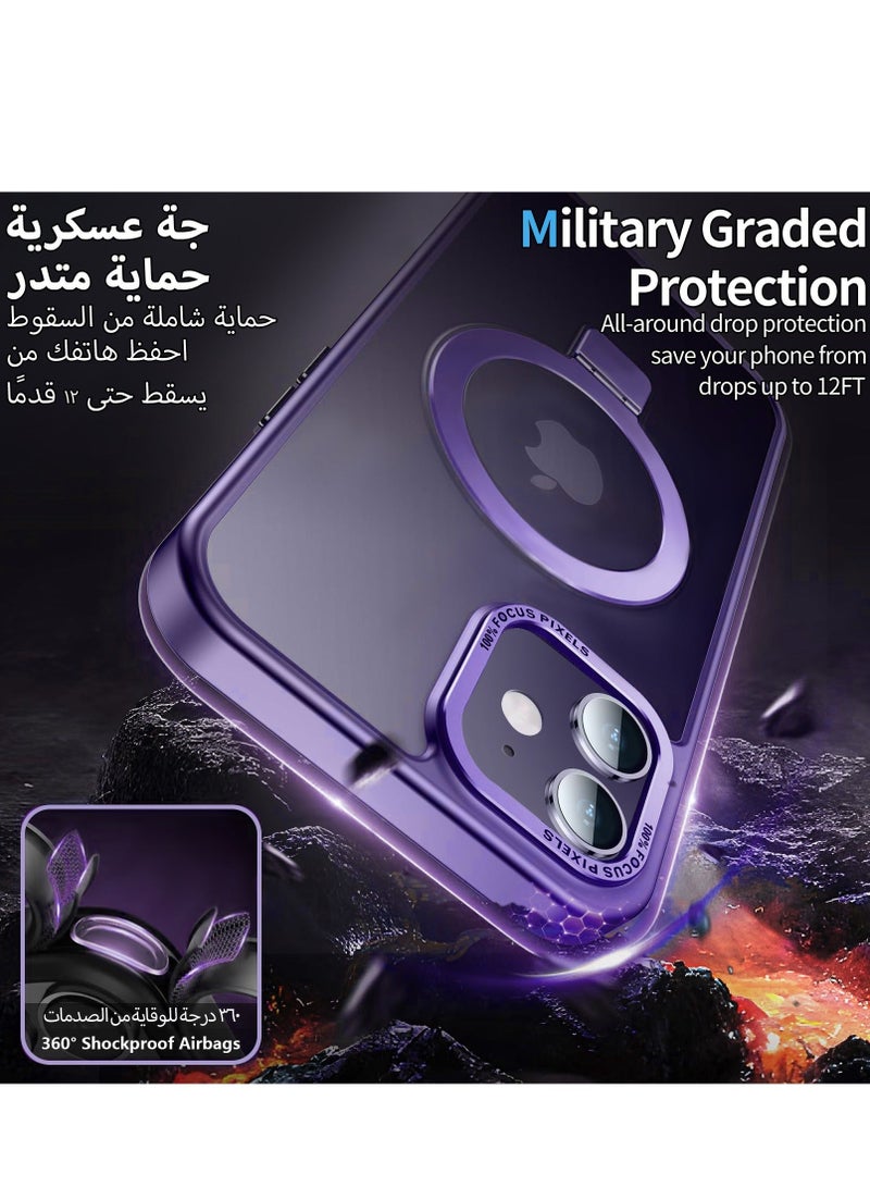 TEAM LUXURY iPhone 11 Magnetic Case with Invisible Stand, Compatible with MagSafe Shockproof Protection Cover, Translucent Matte Slim Phone Case with Magnet for Apple 11 (2019)(Purple)  - Image 3