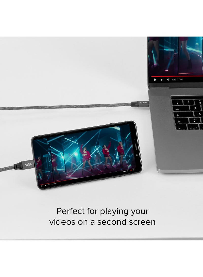 SBS كابل PD من USB-C إلى USB-C 240 واط كابل بيانات وشحن مع تشغيل الفيديو مناسب لأجهزة Apple وSamsung وHuawei وXiaomi وLG وغيرها - Image 5