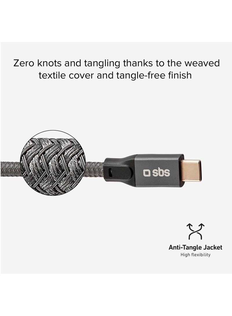 SBS كابل PD من USB-C إلى USB-C 240 واط كابل بيانات وشحن مع تشغيل الفيديو مناسب لأجهزة Apple وSamsung وHuawei وXiaomi وLG وغيرها - Image 4