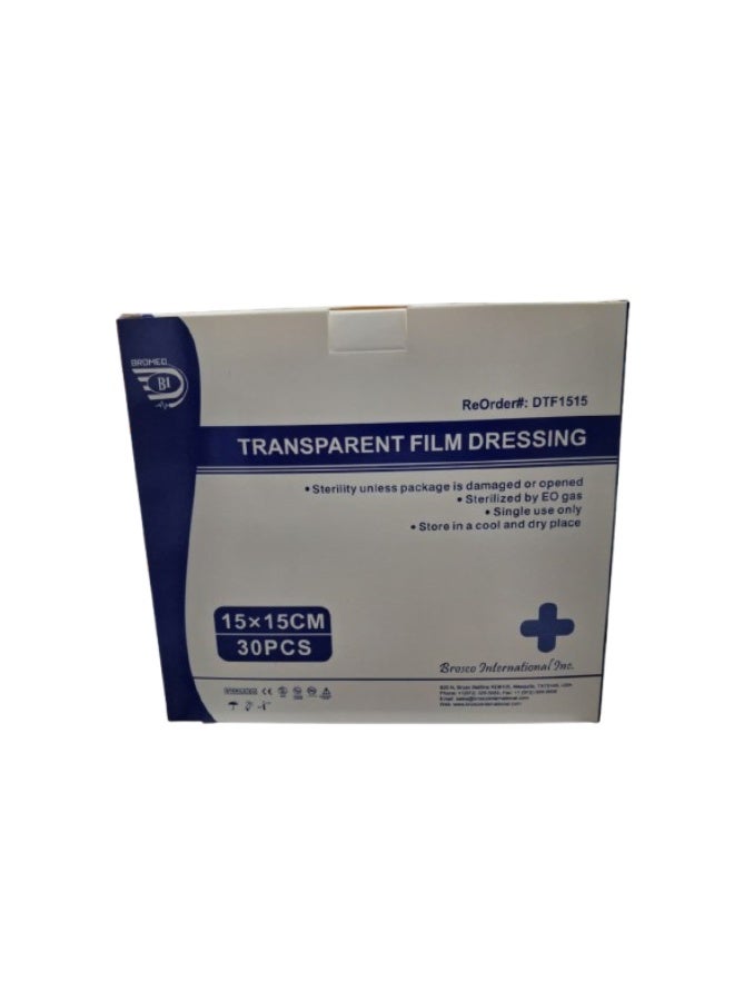 Transparent Film Dressing 15×15 cm, 30 pcs