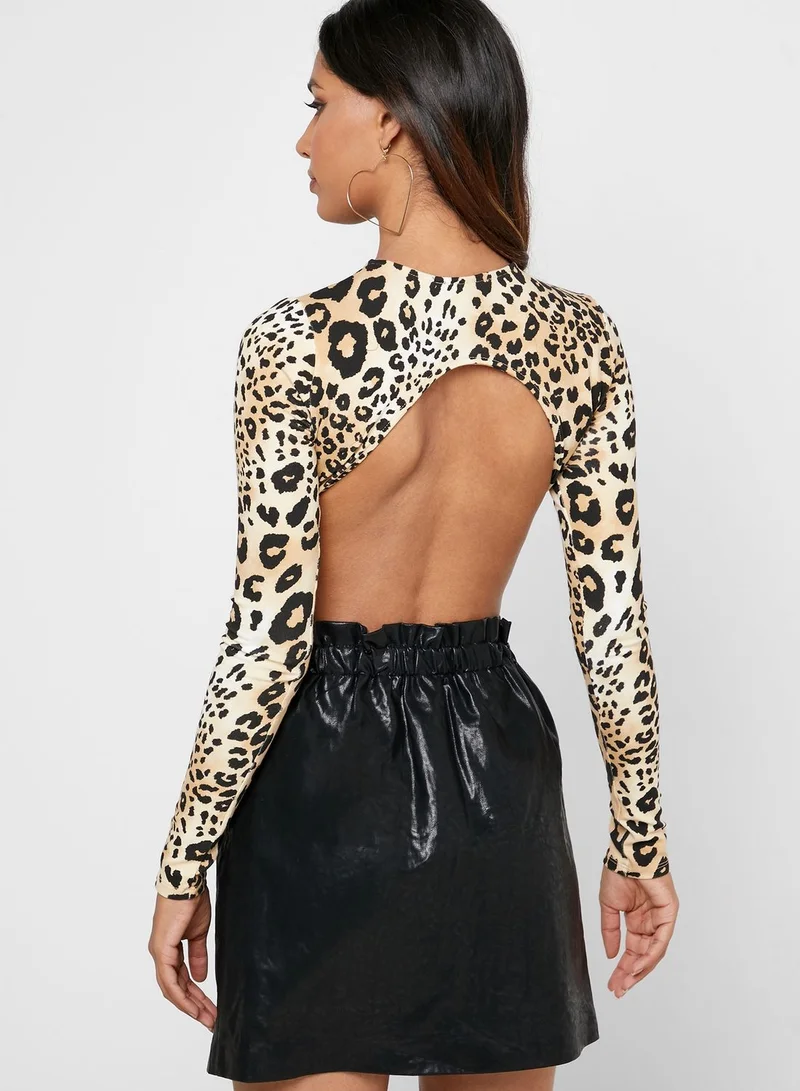 FOREVER 21 Leopard Print Backless Body