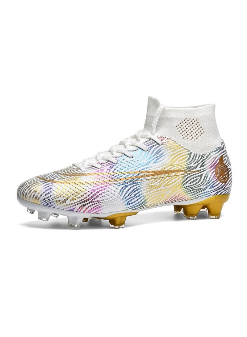 Loquat High-Top Cleats Competition Sports Football Shoes White - Image 1