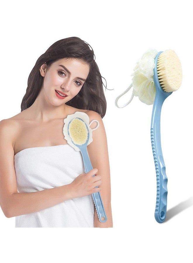 Flytouch Body Brush with Bristles and Loofah,Back Scrubber Bath Mesh Sponge with Curved Long Handle for Skin Exfoliating Bath, Massage Bristles Suitable for Wet or Dry, Men and Women - Image 5