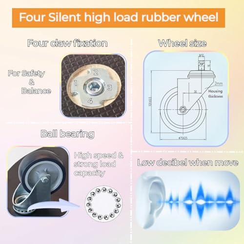 HBFBDRCT Hardwood Furniture Moving Wooden Dolly with 4 Rubber Silent Wheels,15 Inch Securely Holds 2204 Lbs Heavy Duty Rolling Mover for Piano Couch Fridge Washing Machine Big Plant, 2 Packs - Image 5