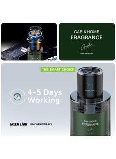 GREEN LION Car & Home Fragrance Starry Sky Projection 160ml / Car cup holder / Interior space Application / Ocean Fragrance / 160mAh Polymer Lithium Battery Capacity / 0-40 C° Working Temperature / 3-4 Days Working / POK + Glass Bottle Material / 2W Rated Power / Type-C Plug in Use / Plant Extract / Clean the Air / Humidify Softly / Atmosphere Lights - Clear  - Image 5