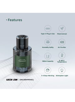 GREEN LION Car & Home Fragrance Starry Sky Projection 160ml / Car cup holder / Interior space Application / Ocean Fragrance / 160mAh Polymer Lithium Battery Capacity / 0-40 C° Working Temperature / 3-4 Days Working / POK + Glass Bottle Material / 2W Rated Power / Type-C Plug in Use / Plant Extract / Clean the Air / Humidify Softly / Atmosphere Lights - Clear  - Image 2