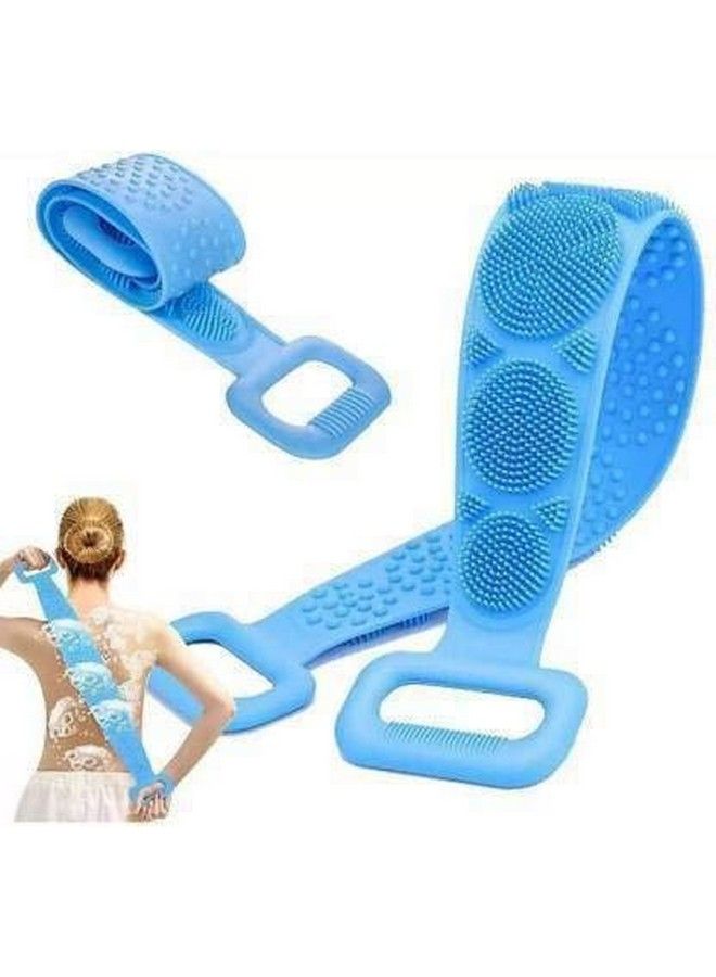 Generic Pipke4 U Silicone Body Scrubber/Bath Body Cleaning Belt/Skin Brush Belt/Exfoliator Body Washable Scrubber/Scrubber Belt For Skin/Bathing/Body Dirt Removal For Kids Men - Image 3