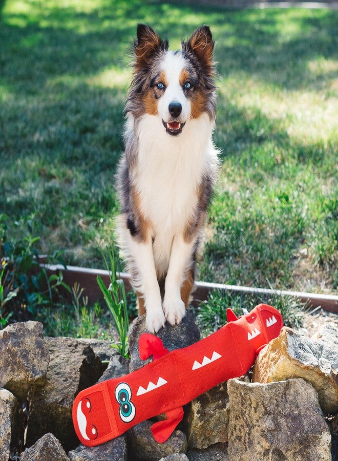 Outward Hound Fire Biterz Dragon Plush Firehose Material Interactive Dog Toy, Large - Image 5
