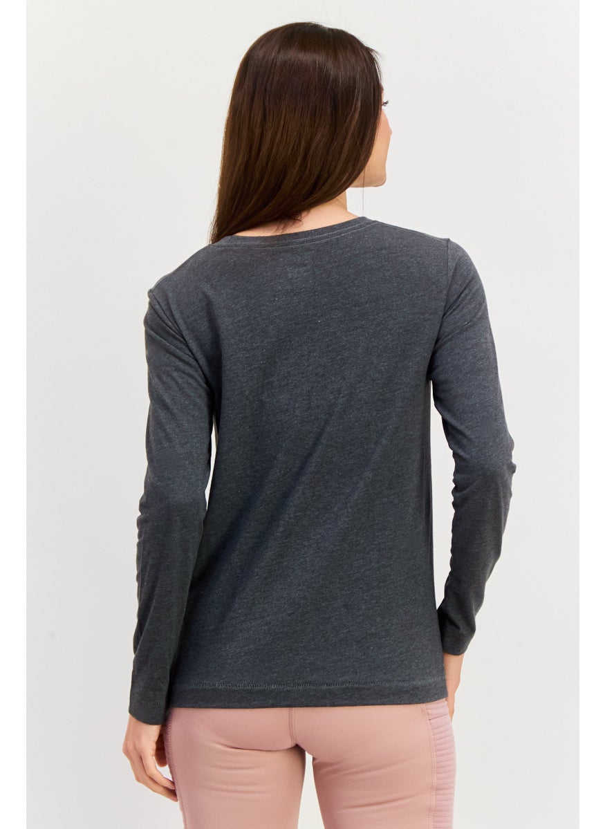 Champion Women Sportswear Fit Long Sleeve Training Tops, Charcoal  - Image 3