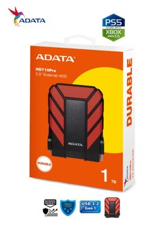 ADATA HD710 Pro DURABLE 1TB External HDD | Fast Data Anti-Shock Hard Drive | Compatible with PS5 XBOX | Shockproof Waterproof | Red  - Image 2