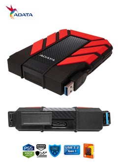 ADATA HD710 Pro DURABLE 1TB External HDD | Fast Data Anti-Shock Hard Drive | Compatible with PS5 XBOX | Shockproof Waterproof | Red  - Image 4