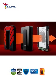 ADATA HD710 Pro DURABLE 1TB External HDD | Fast Data Anti-Shock Hard Drive | Compatible with PS5 XBOX | Shockproof Waterproof | Red  - Image 5