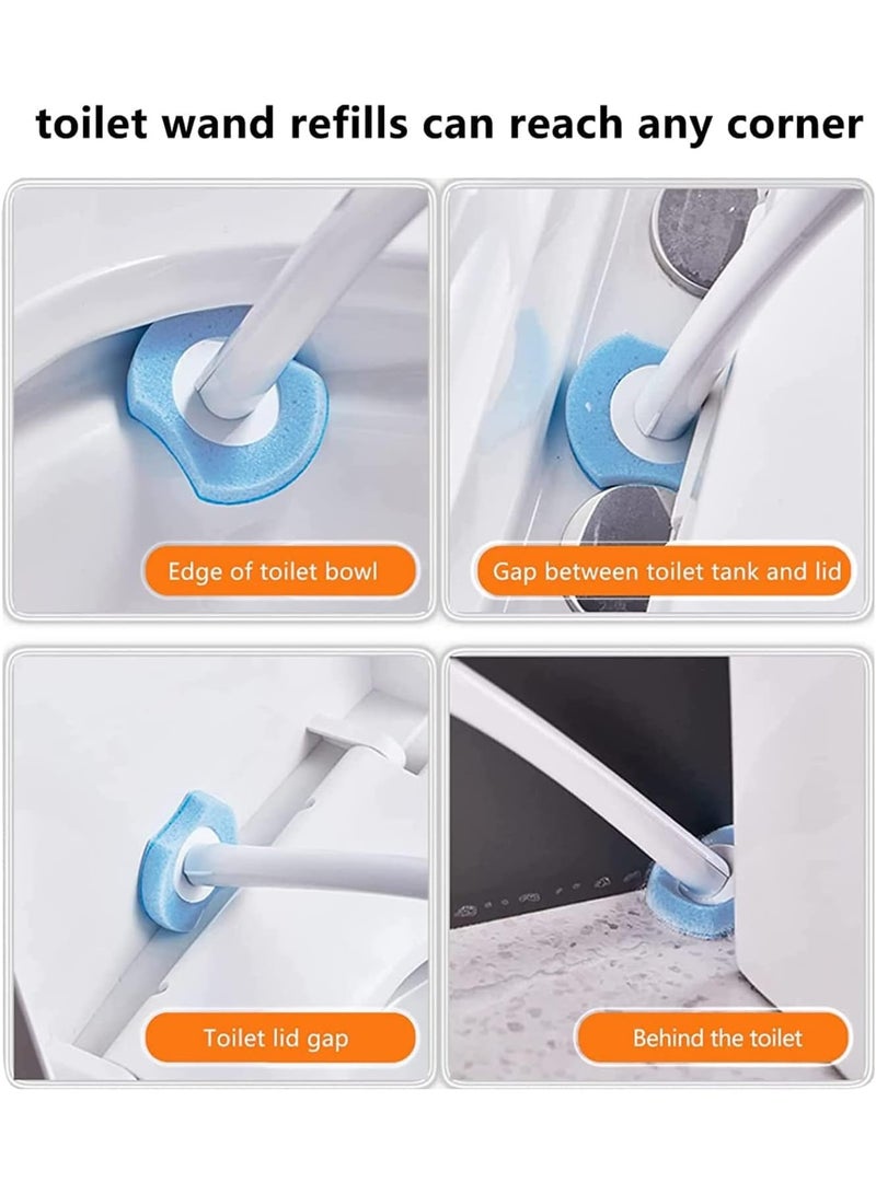 U-HOOME 48 Count Toilet Bowl Wand Refills, Disposable Toilet Bowl Brush Cleaning Sponges Heads with Cleaners for Household Toilet Scrubber Bathroom Cleaning Supplie - Image 3
