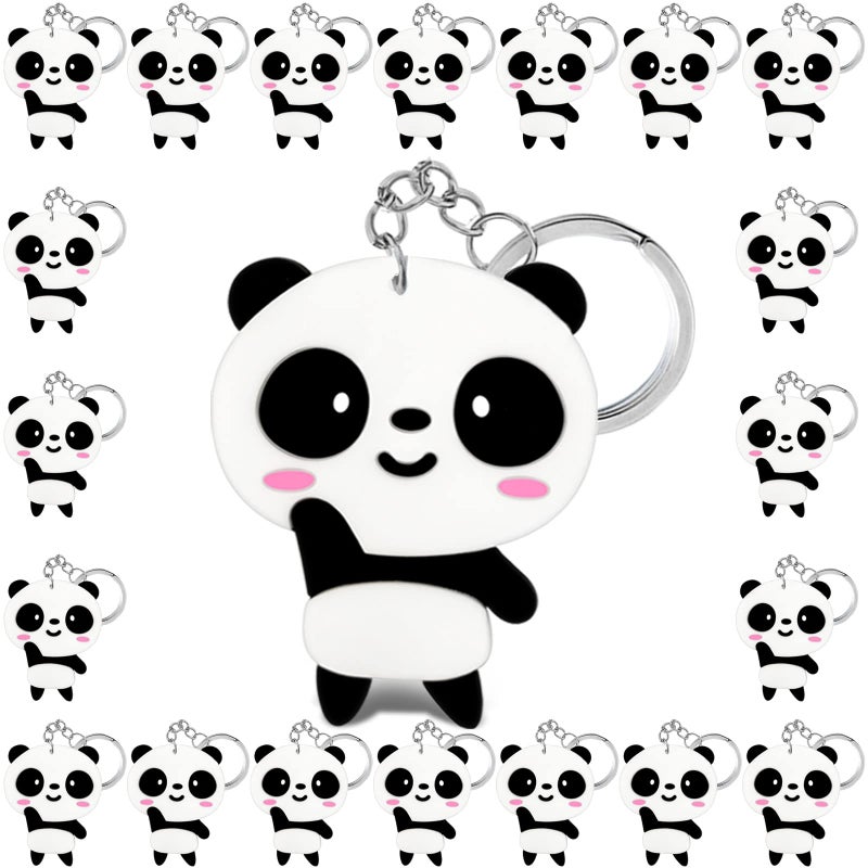 Elecrainbow 20 Pack Cute Panda Bear Keychains Party Favors for Panda Themed Party Return Gift Pandas Lovers Like a Panda Party AnimalThemed Birthday