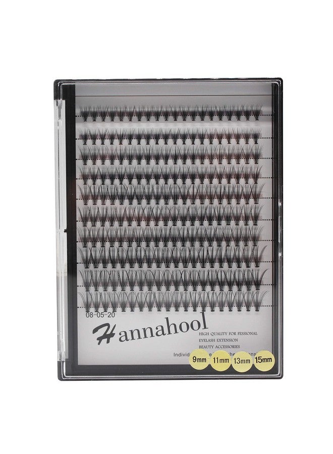Hannahool 200Pcs 20Roots Individual False Lashes Mixed 8101214Mm/9111315Mm/10121416Mm/1618Mm/1820Mm 0.07 Thickness Natural Cluster Lashes Makeup Volume Eye Lashes Extensions (9111315Mm) - Image 1