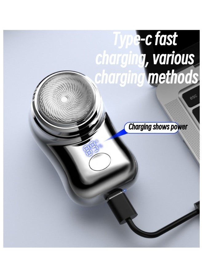 Ru syanl Electric Shaver Mini Portable Electric Razor New Small Male And Female Waterproof USB Charging Easy One-key Use Super Long Battery Life Automatic Shaver Upgrade 6 Blades Suitable For Home Car Travel  - Image 3