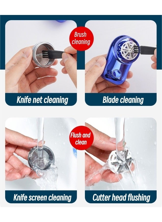 Ru syanl Electric Shaver Mini Portable Electric Razor New Small Male And Female Waterproof USB Charging Easy One-key Use Super Long Battery Life Automatic Shaver Upgrade 6 Blades Suitable For Home Car Travel  - Image 4