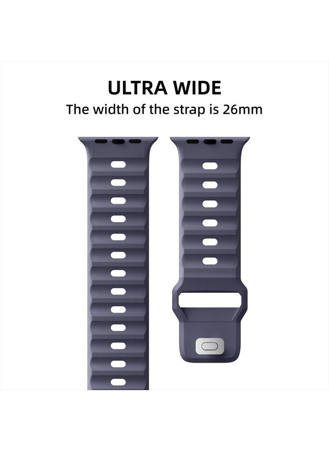 Suitisbest - Sport Band Compatible with Apple Watch Ultra Band 49mm 45mm 44mm 42mm for Men, Soft Breathable Silicone Wristbands Waterproof Replacement Strap for iWatch Series Ultra 8 7 6 5 4 SE - Image 1