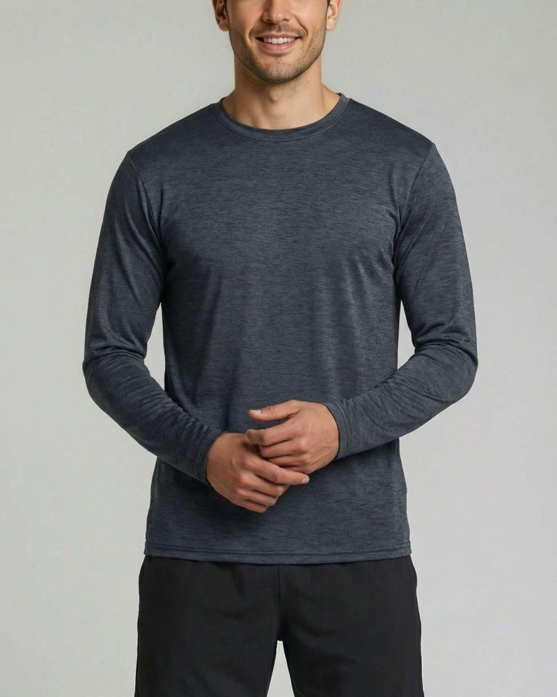 REALESSENTIALS ريال إيسينشالز 4 عبوة: تي شيرتات رجالية بأكمام طويلة جافة للتمارين الرياضية، الصيد، الجيم، العمل، الشمس UPF 50، تي شيرت للجري، مجموعة 2، متوسط - Image 3