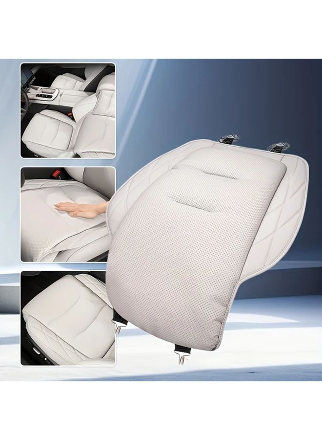 Gray Napa Leather Car Seat Cushion With Ventilation All Season For Front Comfy Driving 25 59x18 9x1 18 Inch - Image 4