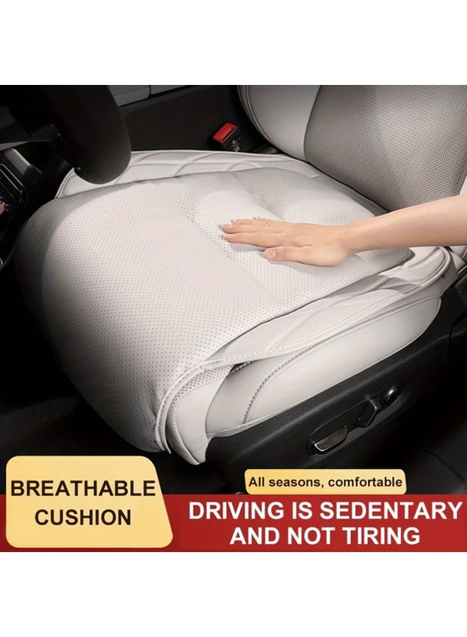 Gray Napa Leather Car Seat Cushion With Ventilation All Season For Front Comfy Driving 25 59x18 9x1 18 Inch - Image 3