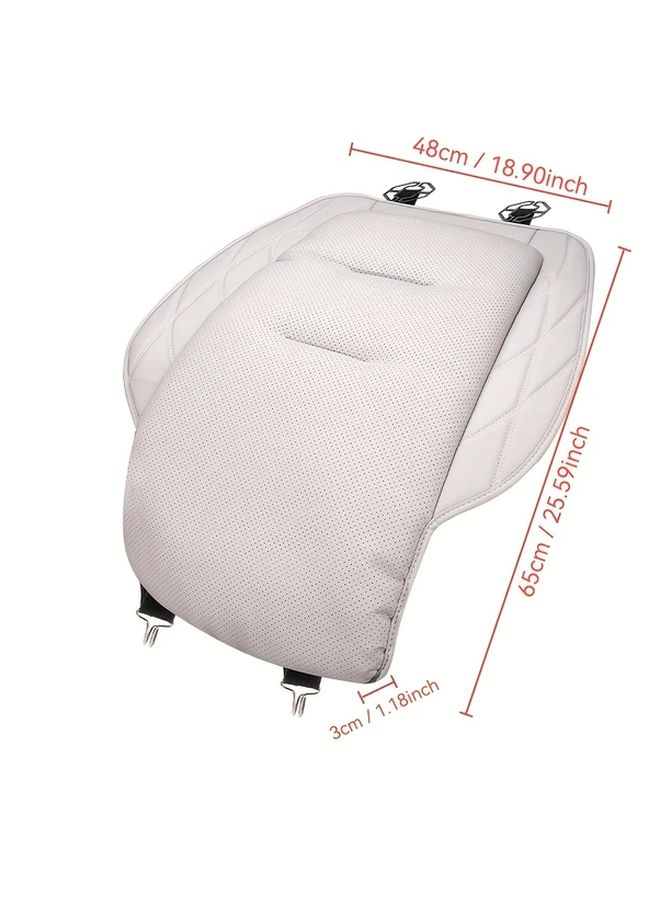 Gray Napa Leather Car Seat Cushion With Ventilation All Season For Front Comfy Driving 25 59x18 9x1 18 Inch - Image 2
