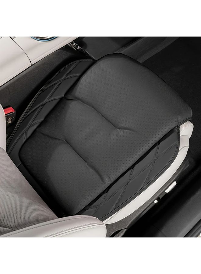 Gray Napa Leather Car Seat Cushion With Ventilation All Season For Front Comfy Driving 25 59x18 9x1 18 Inch - Image 1