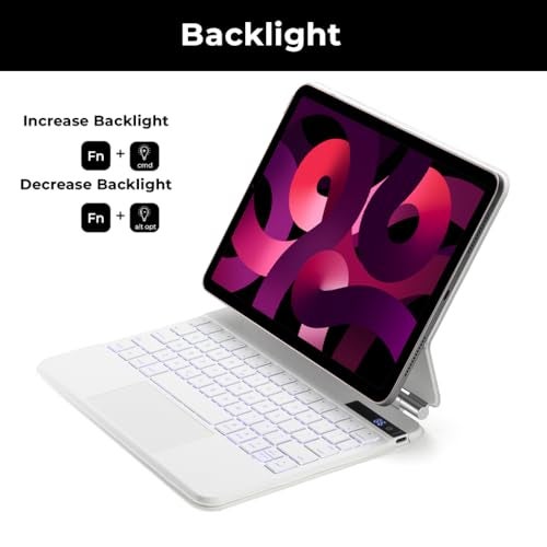 Concept Kart iPad Magic Magnetic Keyboard Case for Apple iPad Air 5th/ 4th Gen 10.9" & iPad Pro 11" (4th/3rd Gen), Floating Cantilever Design, 3 Level Backlit & Large Multi Gesture Touchpad, Bluetooth - Image 4